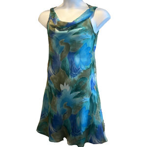 Deborah Laws Flowing Women Dress Watercolors Cruise Summer Sleeveless Beautiful
